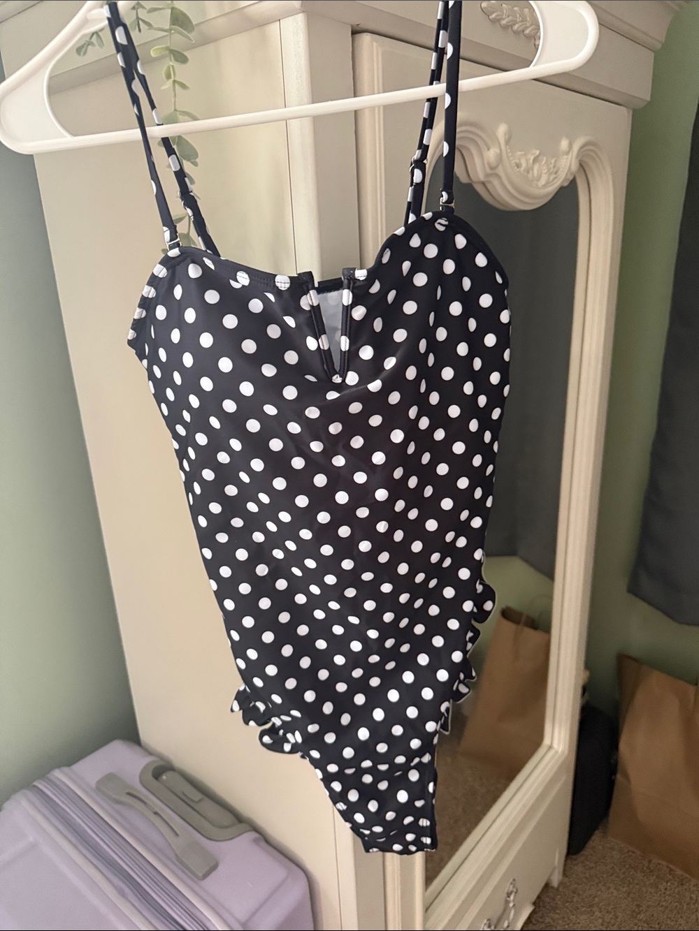 Black & White Polka Dot One-Piece Swimsuit